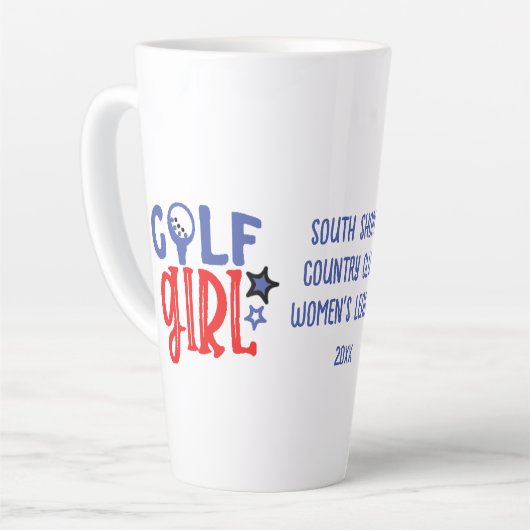 Golfmeisje Gepersonaliseerd late Mok (Linkerhoek)
