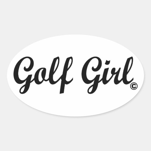 Golfmeisje Ovale Sticker (Voorkant)