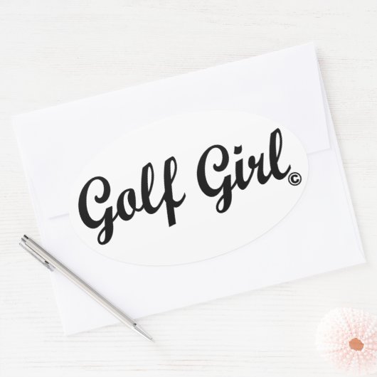Golfmeisje Ovale Sticker (Envelop)