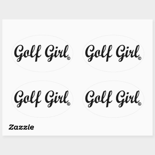 Golfmeisje Ovale Sticker (Vel)