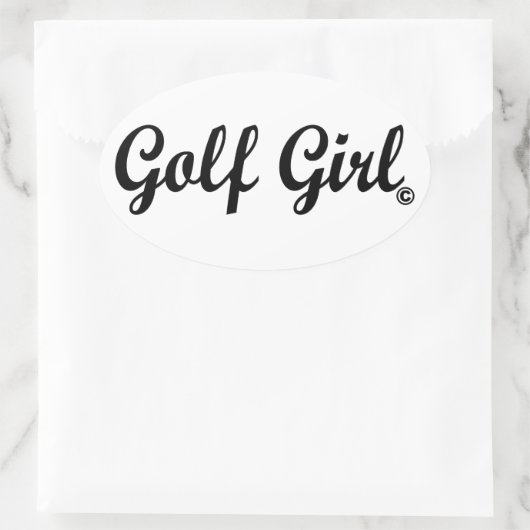Golfmeisje Ovale Sticker (Tas)