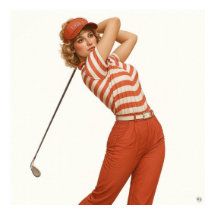 Golfmode uit de jaren 80 - Kunstprint