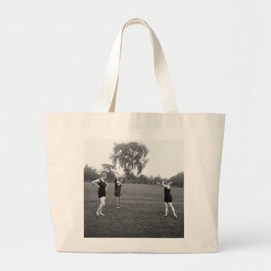 GolfMode vrouwen uit de jaren 20 Grote Tote Bag (Voorkant)