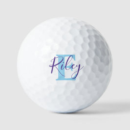 Golfmonogram: initiaal paarse golfballen