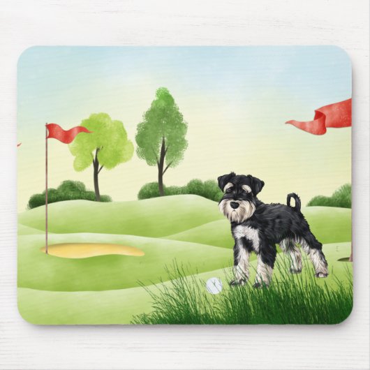 GolfMuismat met Schnauzer Muismat (Voorkant)