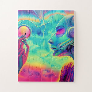 Golfmuziek, de 80s genaamd Surreëel landschap Legpuzzel