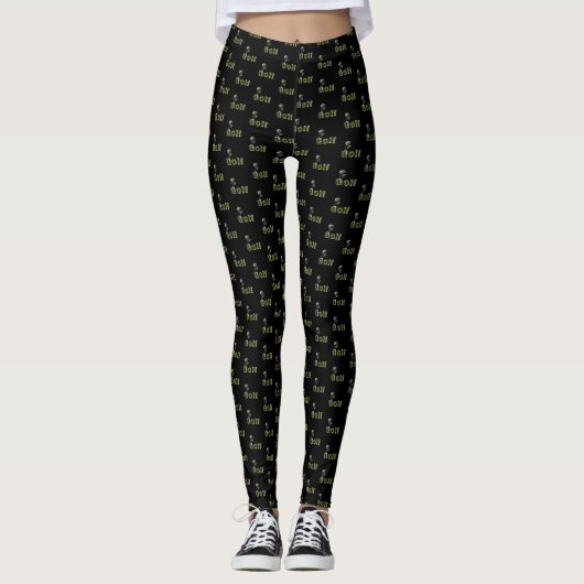 Golfnaam Logo met golfclubs, Leggings (Voorkant)
