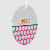 Golfnaam Modern Roze Groen Sinaasappel Golfplezier Ornament (voorkant)
