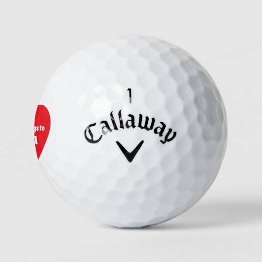 Golfnaam rood hart behoort tot golfballen (Logo)