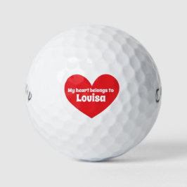 Golfnaam rood hart behoort tot golfballen