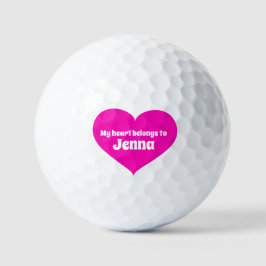 Golfnaam roze hart is golfballen