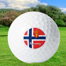 GolfNoorwegen en Noorse vlag/Golfbal Golfballen