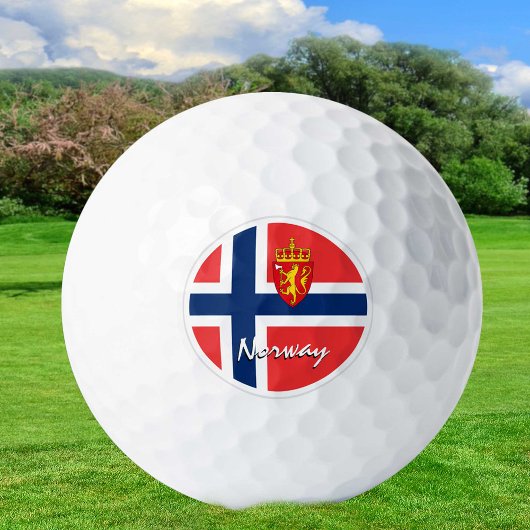GolfNoorwegen en Noorse vlag/Golfbal Golfballen