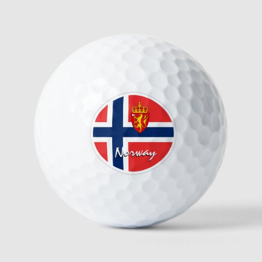 GolfNoorwegen en Noorse vlag/Golfbal Golfballen (Voorkant)