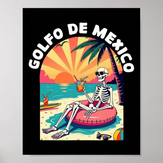 Golfo de Mexico Viva Mexico Golf van Mexico Souven Poster (Voorkant)