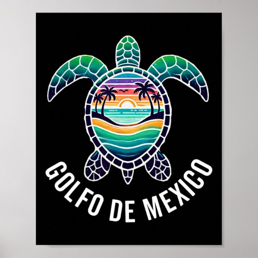 Golfo de Mexico Viva Mexico Golf van Mexico Souven Poster (Voorkant)