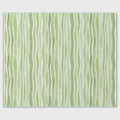 Golfoenige groene crème strepen cadeaupapier (Vlak)