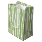 Golfoenige groene crème strepen medium cadeauzakje (Achterkant Gekanteld)