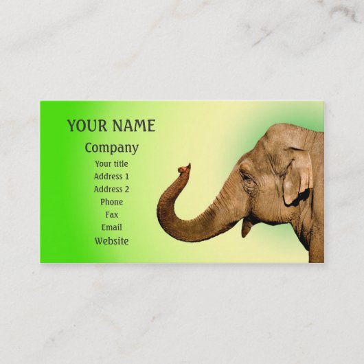 Golfolifant Visitekaartje (Voorkant)