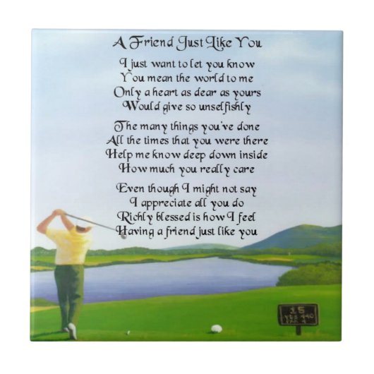 Golfontwerp: Friend Poem Tile Tegeltje (Voorkant)