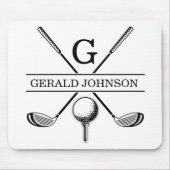 Golfontwerp met Sjabloon van groot monogram Muismat (Voorkant)