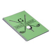 Golfontwerp met Sjabloon van groot monogram Notitieboek (Rechterzijde)