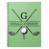 Golfontwerp met Sjabloon van groot monogram Notitieboek (Voorkant)