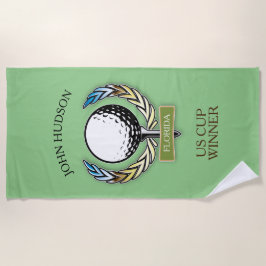 Golfontwerp met Sjabloon van groot monogram Strandlaken