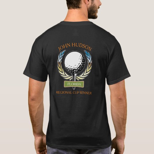 Golfontwerp met Sjabloon van groot monogram T-shirt (Achterkant)
