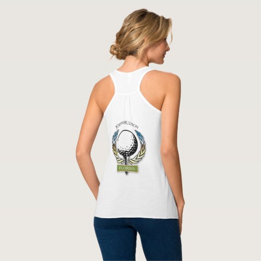 Golfontwerp met Sjabloon van groot monogram Tanktop (Volledige Achterkant)