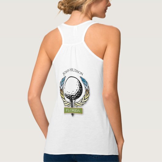 Golfontwerp met Sjabloon van groot monogram Tanktop (Achterkant)