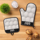 Golfontwerp Oven Mitt & Pothouder Set (Top down)