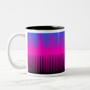 Golfontwerp Roze Blauw en Zwart Tweekleurige Koffiemok