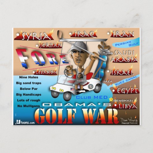Golfoorlog in Obams Briefkaart (Voorkant)