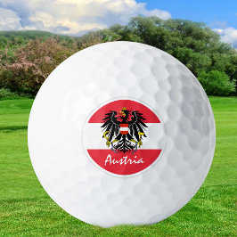GolfOostenrijk en Oostenrijkse vlag/Golfbal Golfballen