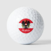 GolfOostenrijk en Oostenrijkse vlag/Golfbal Golfballen (Voorkant)
