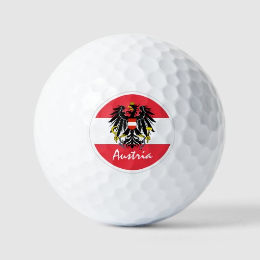 GolfOostenrijk en Oostenrijkse vlag/Golfbal Golfballen (Voorkant)