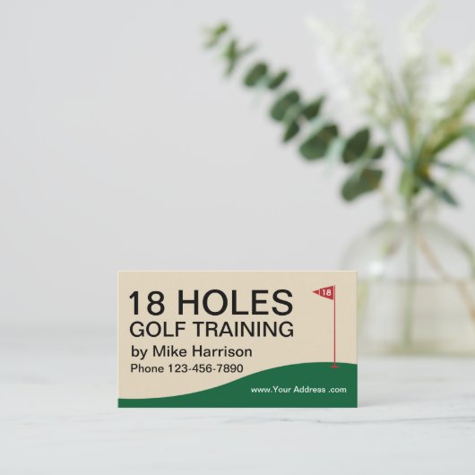 Golfopleiding en -instructeur visitekaartje (Staand voorkant)