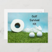 Golfoverlevingkit golfkogelwc-papier briefkaart (Voorkant / Achterkant)