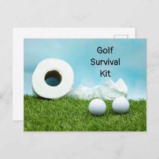 Golfoverlevingkit golfkogelwc-papier briefkaart (Voorkant / Achterkant)