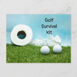Golfoverlevingkit golfkogelwc-papier briefkaart