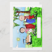 Golfpaar - Persoonlijke Cartoon Briefpapier (Voorkant / Achterkant)