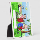 Golfpaar - Persoonlijke Cartoon Fotoplaat (Zijkant)