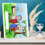 Golfpaar - Persoonlijke Cartoon Fotoplaat (Zijkant)