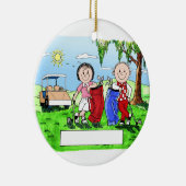 Golfpaar - Persoonlijke Cartoon Keramisch Ornament (Rechts)
