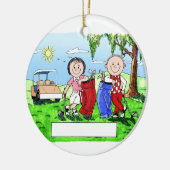 Golfpaar - Persoonlijke Cartoon Keramisch Ornament (Links)