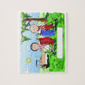 Golfpaar - Persoonlijke Cartoon Legpuzzel (Verticaal)
