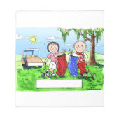 Golfpaar - Persoonlijke Cartoon Notitieblok (Voorkant)