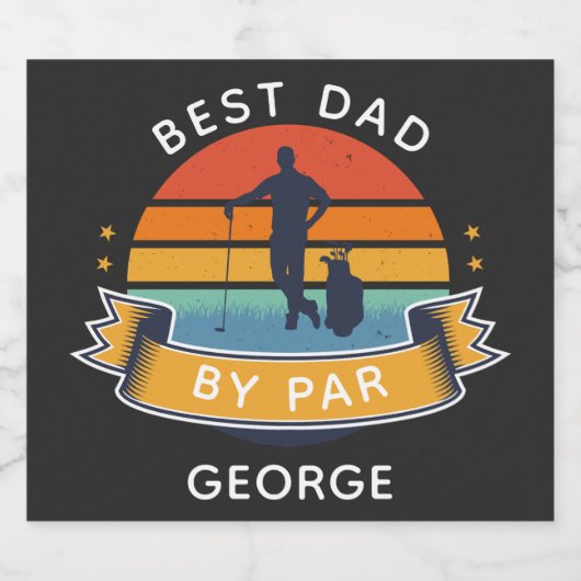 Golfpap vaderdag buitensport likeurfles etiket (Enkel label)