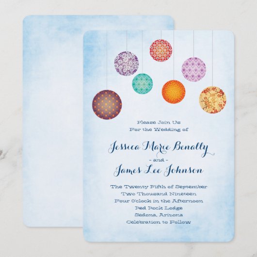 Golfpapieren lampjes Weddenschap Wolk Blauw Kaart (Voorkant / Achterkant)